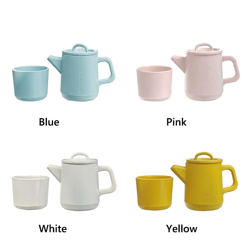 1/6 Doll Kettle Cup Set Alloy Miniature Drinkware Creative Dollhouse Teapot