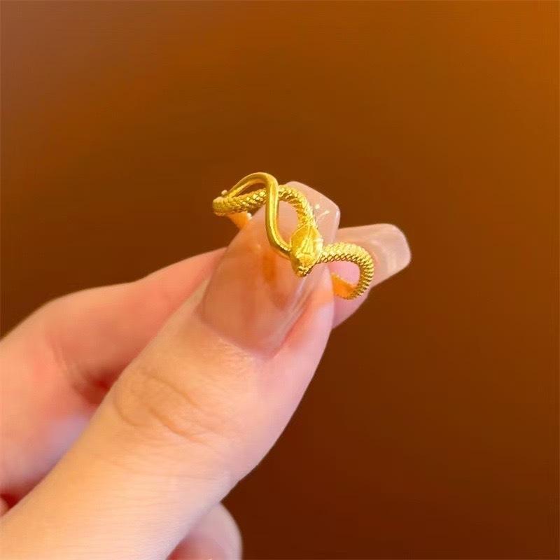 Кольцо-змея, женское новое кольцо в стиле гочжо, нишевая мода, легкая роскошь, универсальное кольцо-диск, кольцо на указательный палец, ювелирное изделие