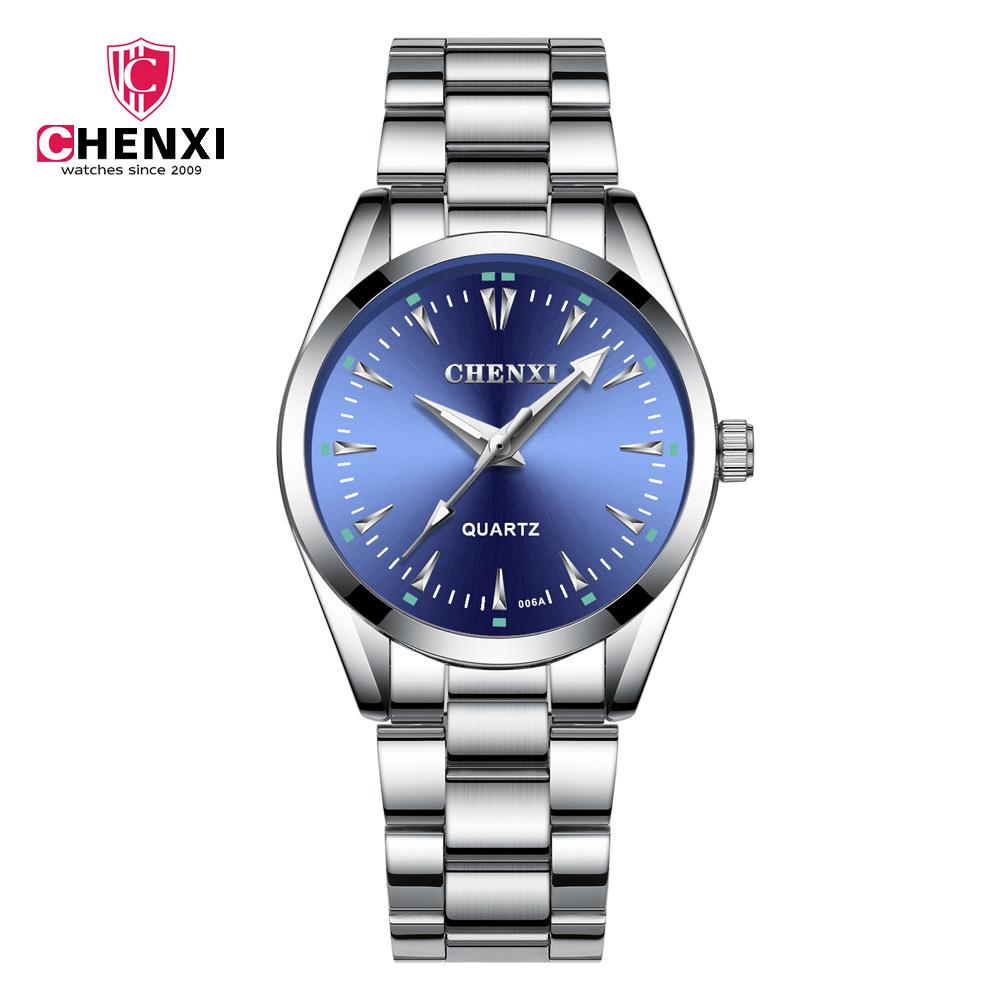 New TOP Brand Luxury Men's Watch With Box Business Watch 006A Stainless Steel Strap Men's Quartz Watches