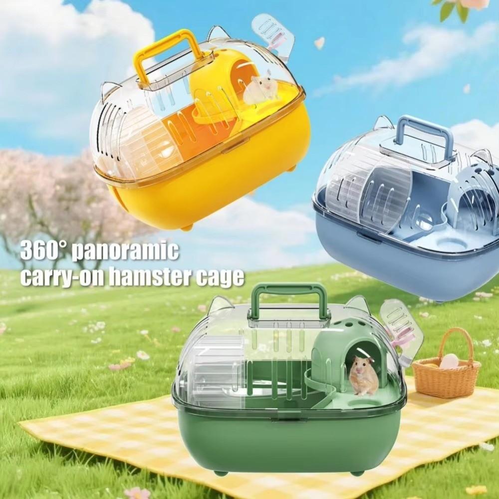 Transparent Cover Hamster Carrier Box Large Space Hamster Habitat Travel Hamster Cage Picnic