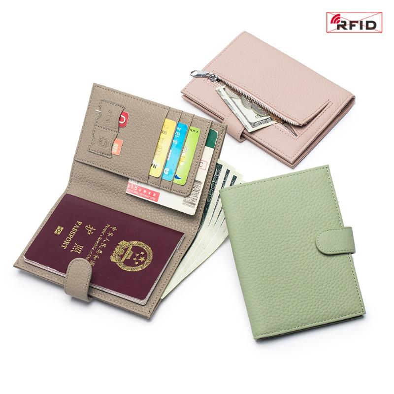 Новая кожаная Ультратонкая сумка для паспорта с RFID-защитой Многофункциональный кошелек Зажим для билетов Кошелек для паспорта и документов Сумка для хранения Женская