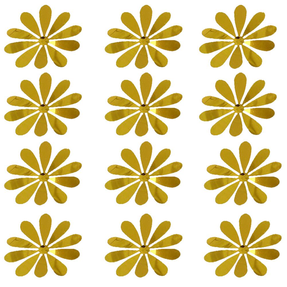 12 Pcs Holiday Wedding Market Three Dimensional Sun Flower Pattern Decoration Wall Sticker