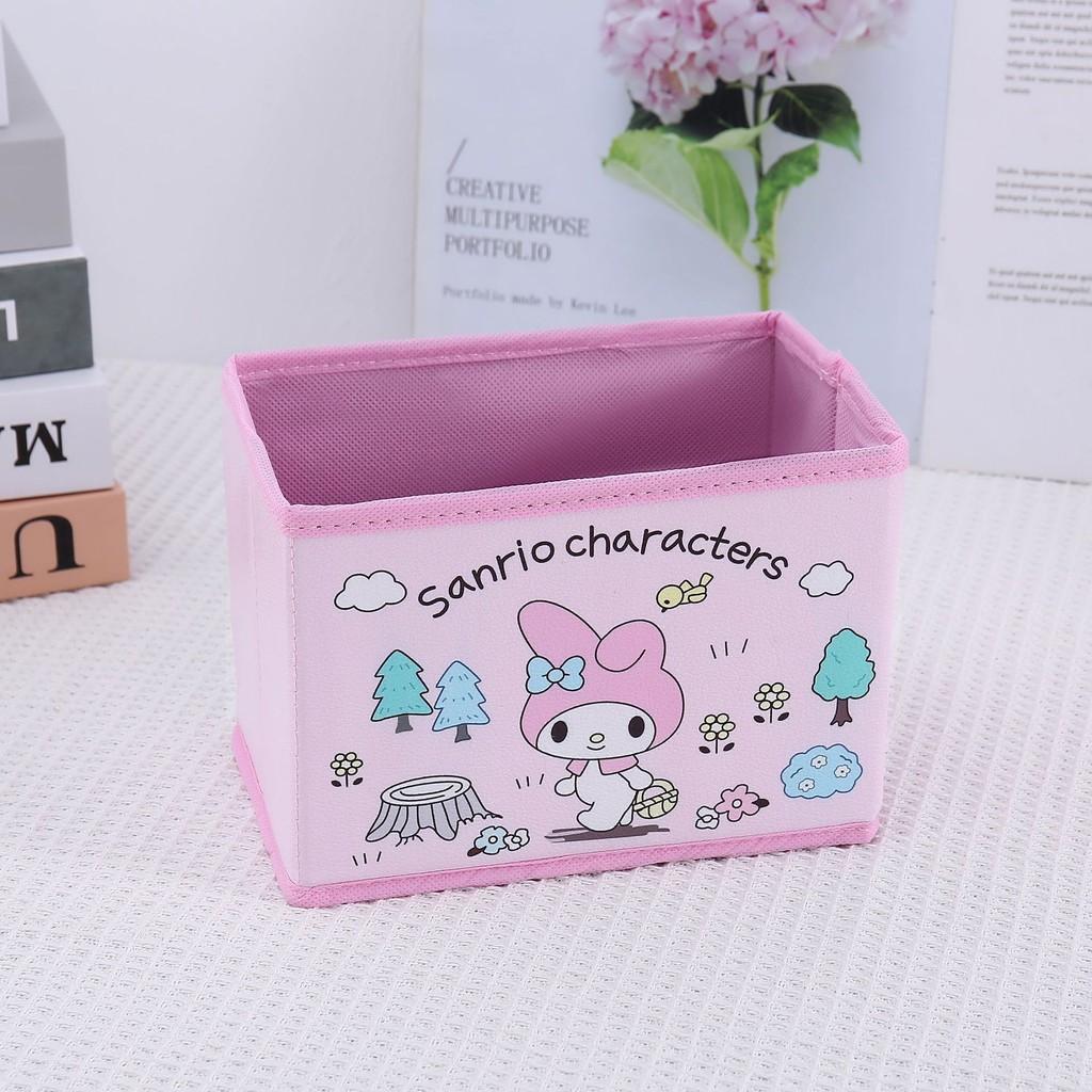 Складная настольная коробка для хранения с рисунком Hello Kitty, Куроми, Синнаморолл, Мой Мелоди для офиса и спальни, для наведения порядка