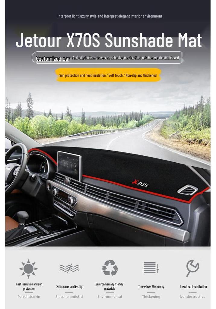 Солнцезащитный и теплоизолирующий коврик на приборную панель Chery Jetour X70S