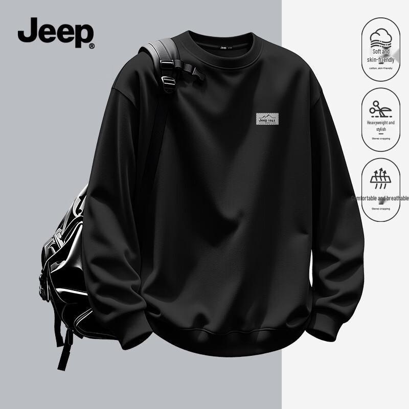 Jeep Мужской свитшот свободного кроя с круглым вырезом