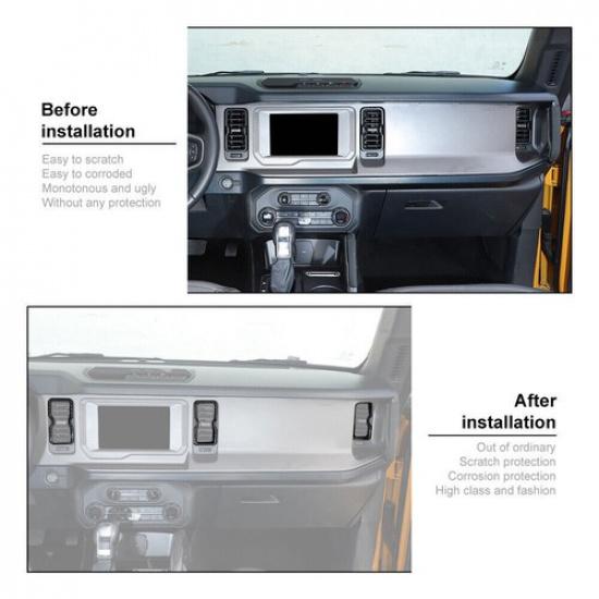 Накладка на решетку вентиляции кондиционера центральной консоли для Ford Bronco + Карбон