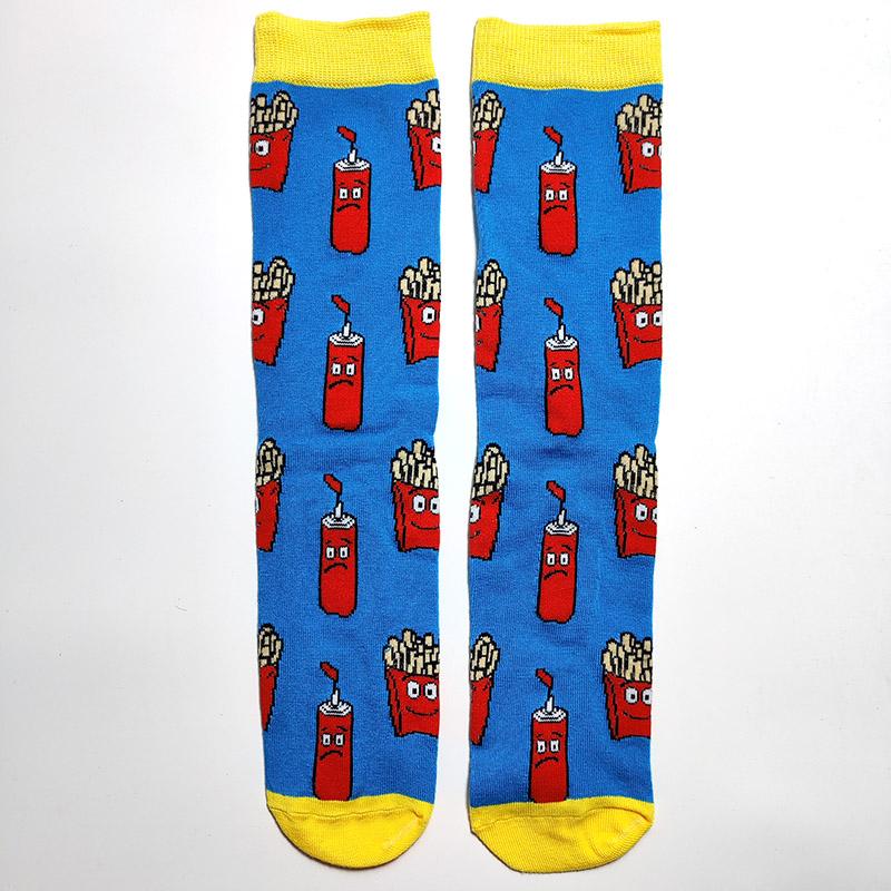 Мужские носки с буквами, полосками, звездами, богиней свободы, узором орла, парные носки для гурманов, бургеров, сэндвичей, пиццы, забавные хлопковые носки