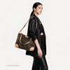 [Pre-Owned] Estrela Large Brown Coated Canvas Monogram Crossbody Handbag Shoulder Bag With Gold Hardware And Detachable Strap - Fair #HTUD1M