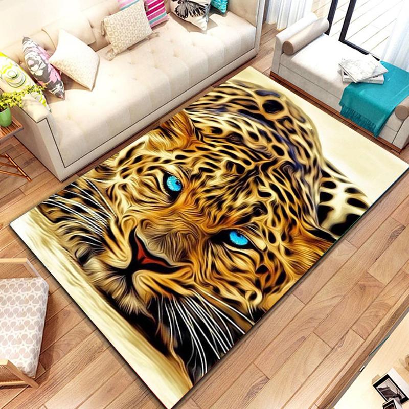 Animal Leopard Cheetah Cartoon Beast Area Rug,Carpet for Home Living Room Bedroom Sofa Doormat Kitchen Decor, Bedroom Decor