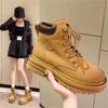 Autumn And Winter Thick-Soled Big-Headed Women'S Booties Retro High-Top Rhubarb Boots