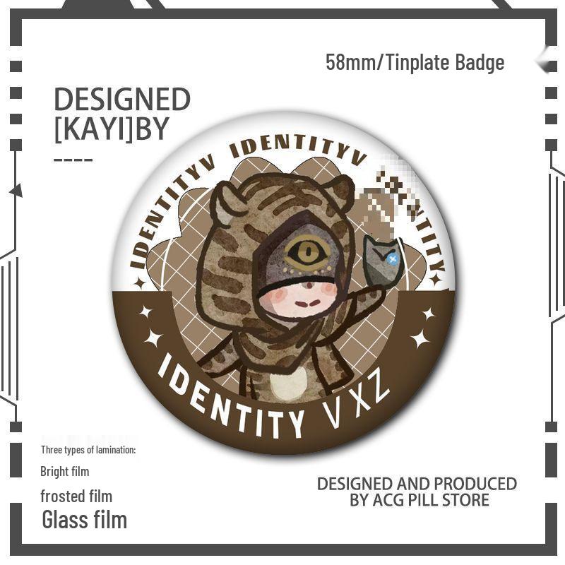 Identity V Q Version Fanmade Badges: Antique Dealer, Fisherman, Emblems, Embalmer, Prisoner, Perfumer, Laser Grains.