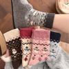Warm, Soft and Lazy Wool Socks, Female Snowman, Christmas Tree, Thickened and Warm Cashmere Mid-calf Socks for Autumn and Winter