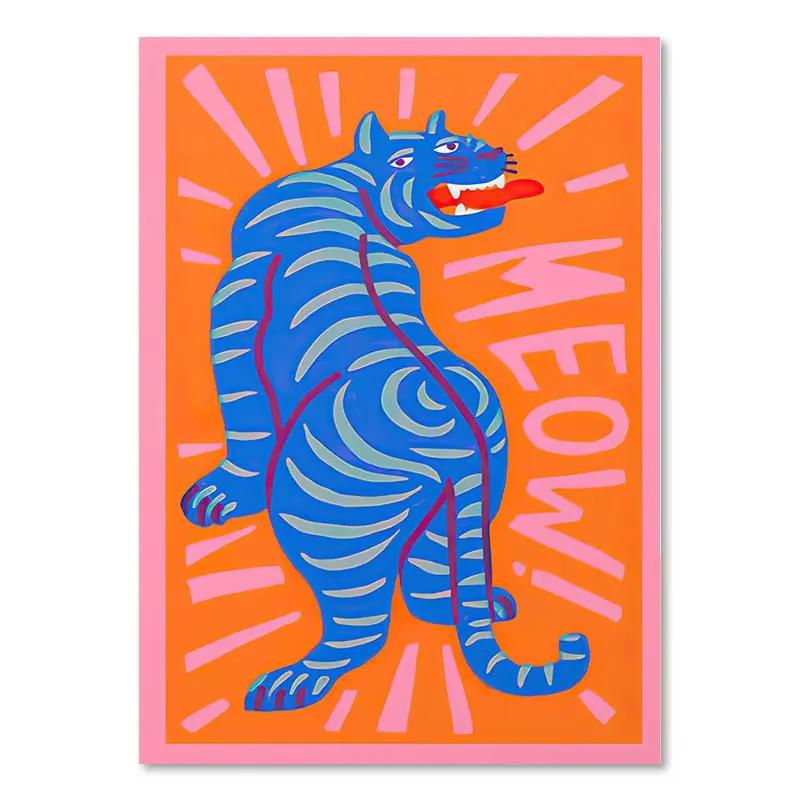 Colorful Abstract Poster Tiger Leopard Snake Tropical Jungle Canvas Painting and Prints Wall Art Pictures Living Room Decor