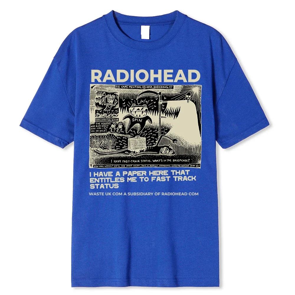Radiohead Men Fashion Vintage Classic Tees North America Tour Rock Boy Camisetas Hombre Street Boys Cotton TShirt Oversized Tops
