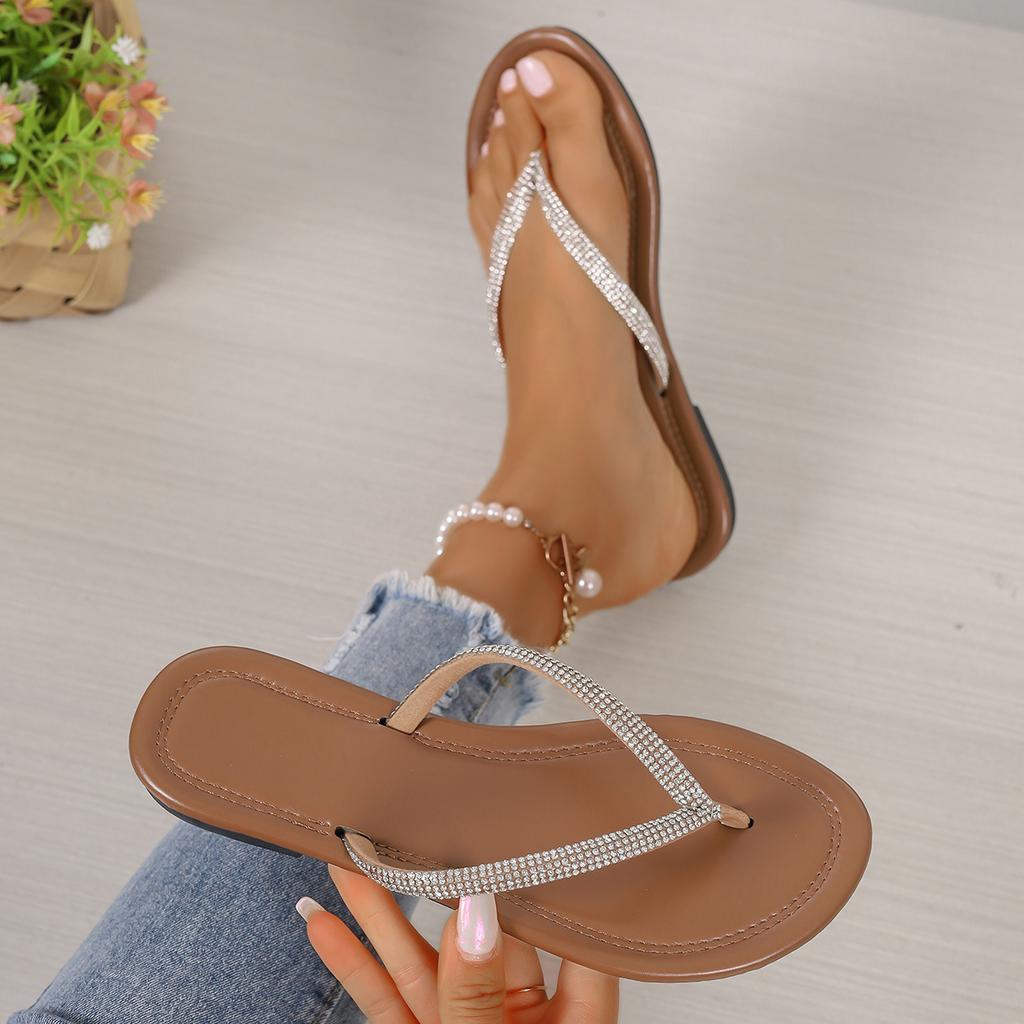 Новые женские тапочки большого размера с круглым носком, черные сандалии, летние пляжные тапочки на плоской подошве, шлепанцы, женские шлепанцы, Zapatos De Mujer