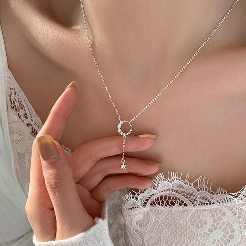 Womens 2026 Light Luxury Small Clavicle Necklace Geometric Pendant