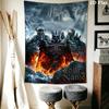 Name Custom Epic knight Wall Tapestry Aesthetic Wall Hanging Printed Fabric Blanket Decorative Tapestries for Bedroom Living Room Home Decor