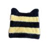 Ears Design Cats Knit Cap With Stripe Style For Daily Cold Weather Outdoor Use