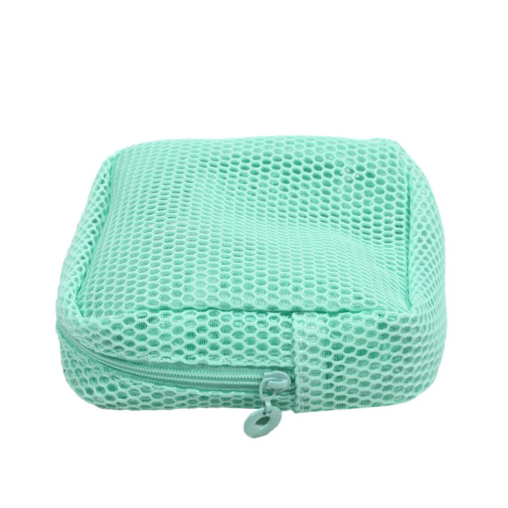 Портативная сетчатая косметичка для губной помады, сумка для хранения ключей, квадратный кошелек на молнии карамельного цвета, держатель для гигиенических салфеток