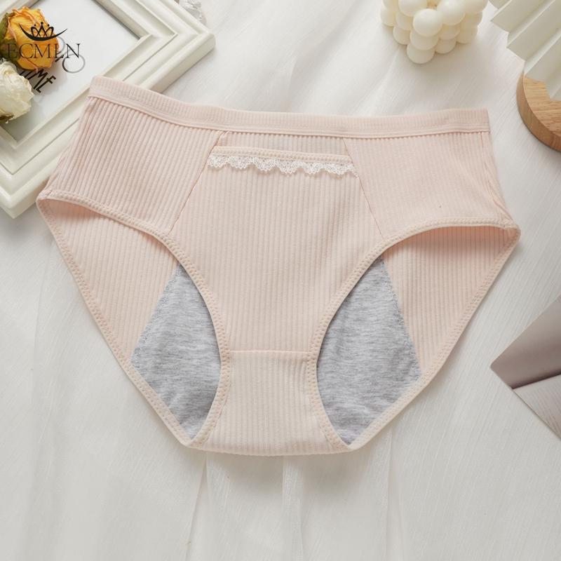 Женские физиологические трусы, нижнее белье, чистый хлопок, большой размер с карманами, менструальные герметичные трусы