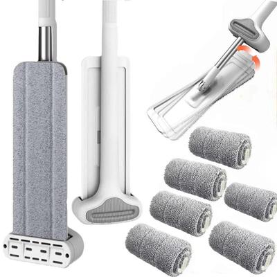 Чистые швабры Magic Squeeze Flat Mop Hand Free Wash Wash Чистка пола с отжимом швабры Тряпичные подушечки Швабра из микрофибры для дома