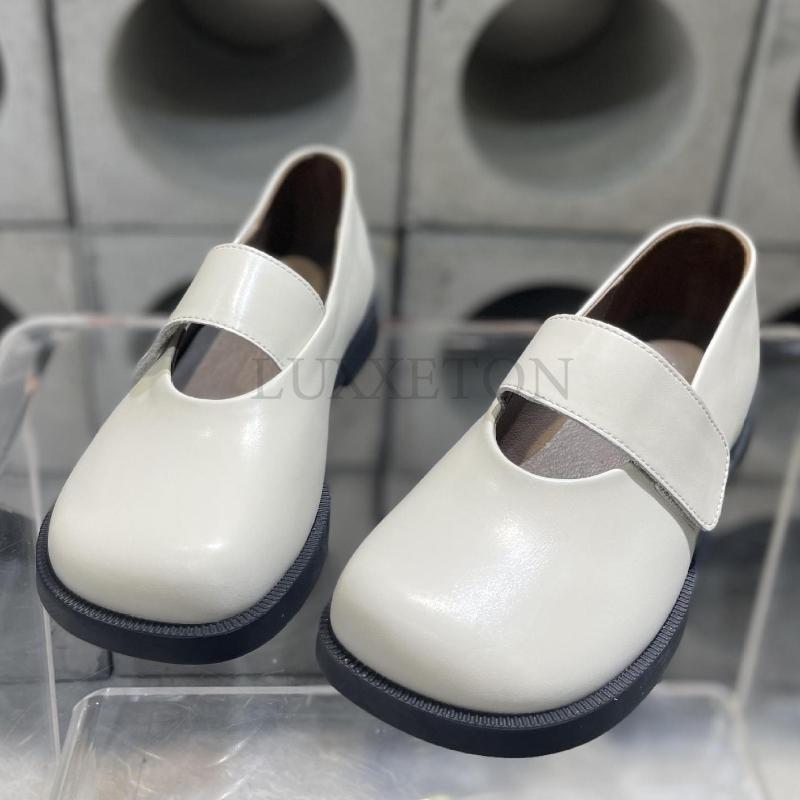 Туфли из натуральной кожи с круглым носком, повседневные женские кроссовки, мягкие, женские, летние, ретро, новые, базовые, однотонные, для отдыха, Мэри