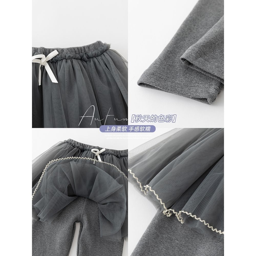 Леггинсы для девочек, осенние детские брюки, юбка, имитация двухсекционных брюк, юбка в весеннем стиле