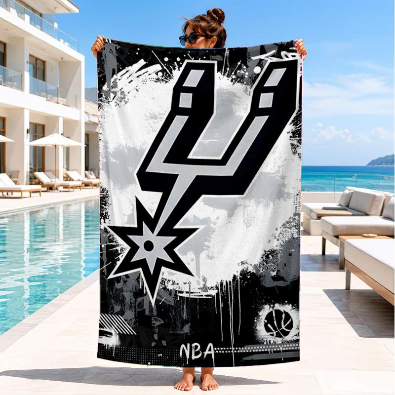 Antonio Spurs Logo Beach Towel, Microfiber Beach Towel, Perfect For Pool, Beach, Travel, Home Decor Beach Party Fan gifts