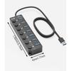 3.0 Hub,  7-Port Data Hub Splitter with 3ft Long Cable Extension for Laptop,PC