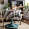 Хлопковая плетеная скатерть в полоску с бахромой, круглая 150 см, декоративная накидка на обеденный стол, американский стиль