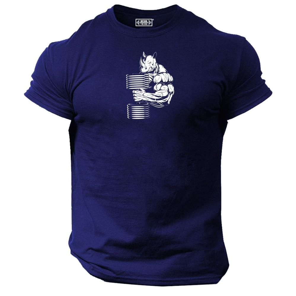 Rhino Bodybuilding T Shirt Gym Clothing Training Workout Exercise Boxing Mma Top