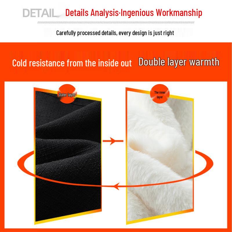 JEANSWEST Men's Winter Plush Thickened Warm Loose Casual Jacket