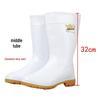 Белые нескользящие рабочие дождевые сапоги до середины голени