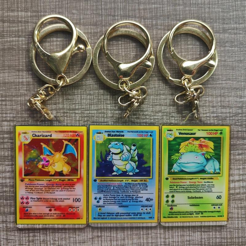 Ключницы Pokemon Аниме Чаризард Бластойз Венузавр Мьюту Маленькая Карточка Ключница DIY Акриловые Фигурки Действия Коллекция Игр