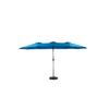 Parasol extérieur rectangulaire double face de 4,5 m avec manivelle (bleu foncé) (sans pied)