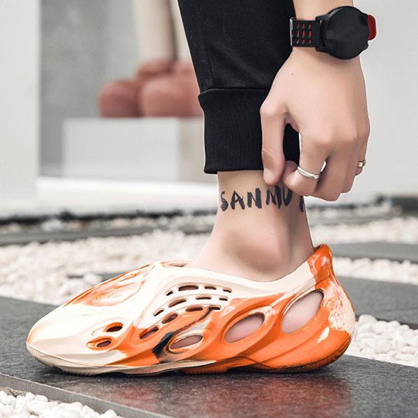 Новые модные стильные быстросохнущие унисекс-сабо, прогулочные туфли, легкие скользящие тапочки, камуфляжные туфли с отверстиями, сандалии, пляжная обувь 36-45