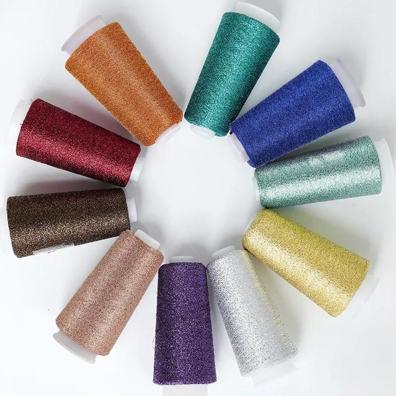 1Roll Gold Silver Yarns Woven Material Crochet Line Thin Shiny Silk Lines Needlework Sewing Embroidery Thread Jewelry Making