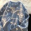 Мужской и женский осенне-зимний свободный вязаный свитер с медведем