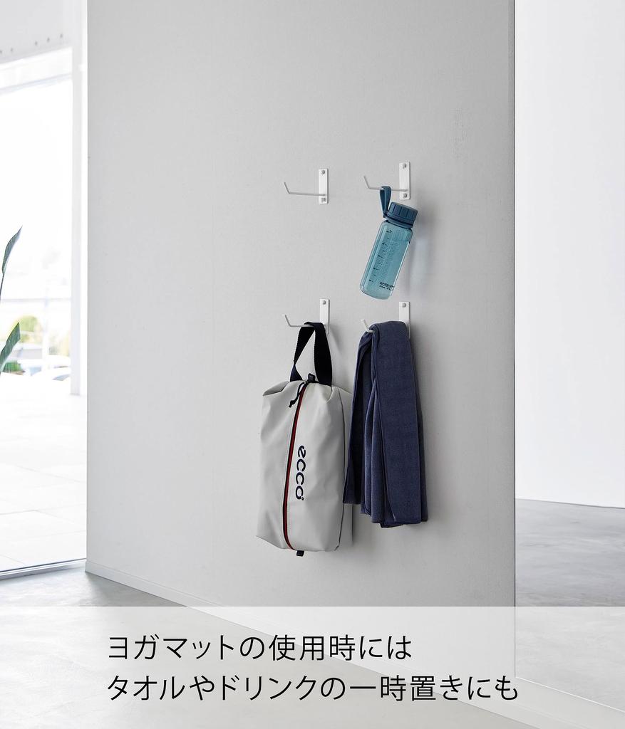 Держатель для коврика для йоги Yamazaki Tower, совместимый с гипсокартоном, включает пинцеты для гипсокартона и дерево 3 см Ш x Г x 8 см В. Идеально подходит для хранения ковриков для упражнений и