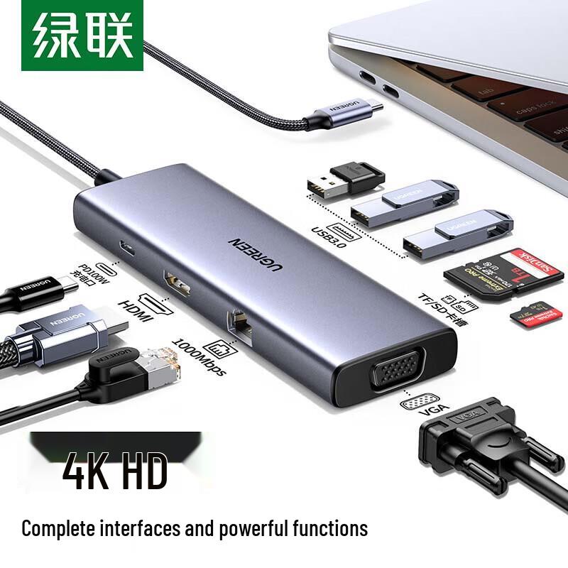 Ugreen Многопортовая док-станция USB-C