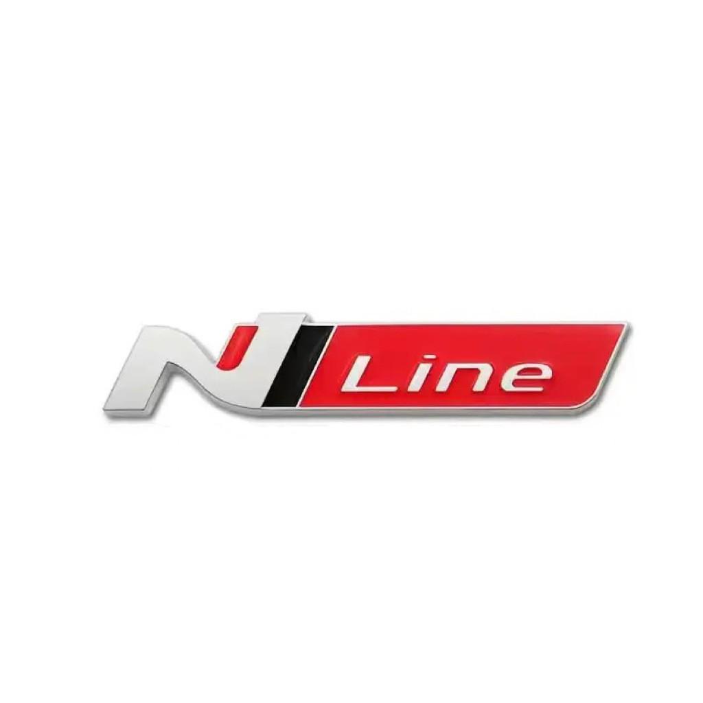 NLINE Car Logo for Hyundai Elantra: Personalized Metal N Logo Rear and Side Stickers.