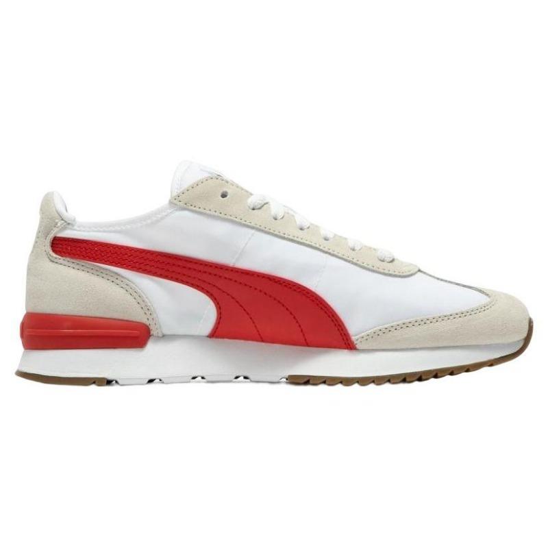 PUMA R78 Wind Nylon Unisex Leather Stylish Versatile Low Top Lifestyle Shoes White Red 392901-05