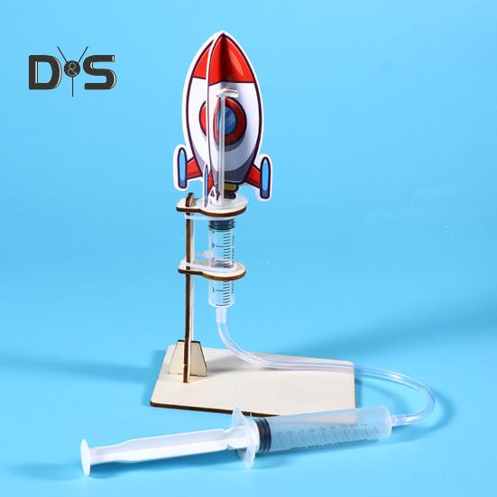 1 набор DIY ракетная установка модель комплект ручной работы деревянная головоломка ракета с воздушным приводом строительство поделки дети STEM образовательный научный эксперимент игрушка