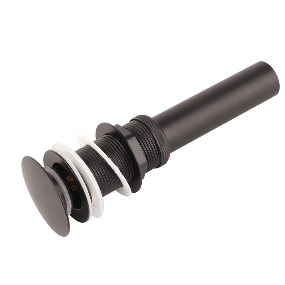 Push Button Drain Stopper Matte Black Vessel Sink Drain Easy Install Drain Assembly  Vanity Sink