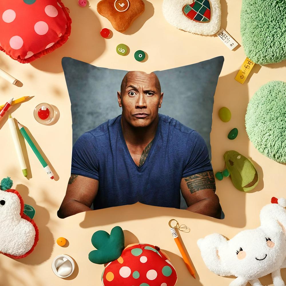 Dwayne The Rock JJohnson MMeme Cushion Cover Plush Fabric Soft DoubleSided Printed Sofa Warm Winter Home Gift Pillow Cover