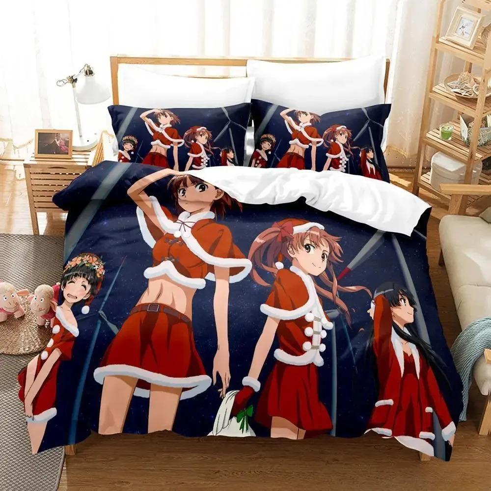 3D Print Anime Misaka Mikoto Bedding CollectionDuvet Cover Comforter Bed Collection Quilt Cover PillowcaseKing Queen Twin Size Boys Girls