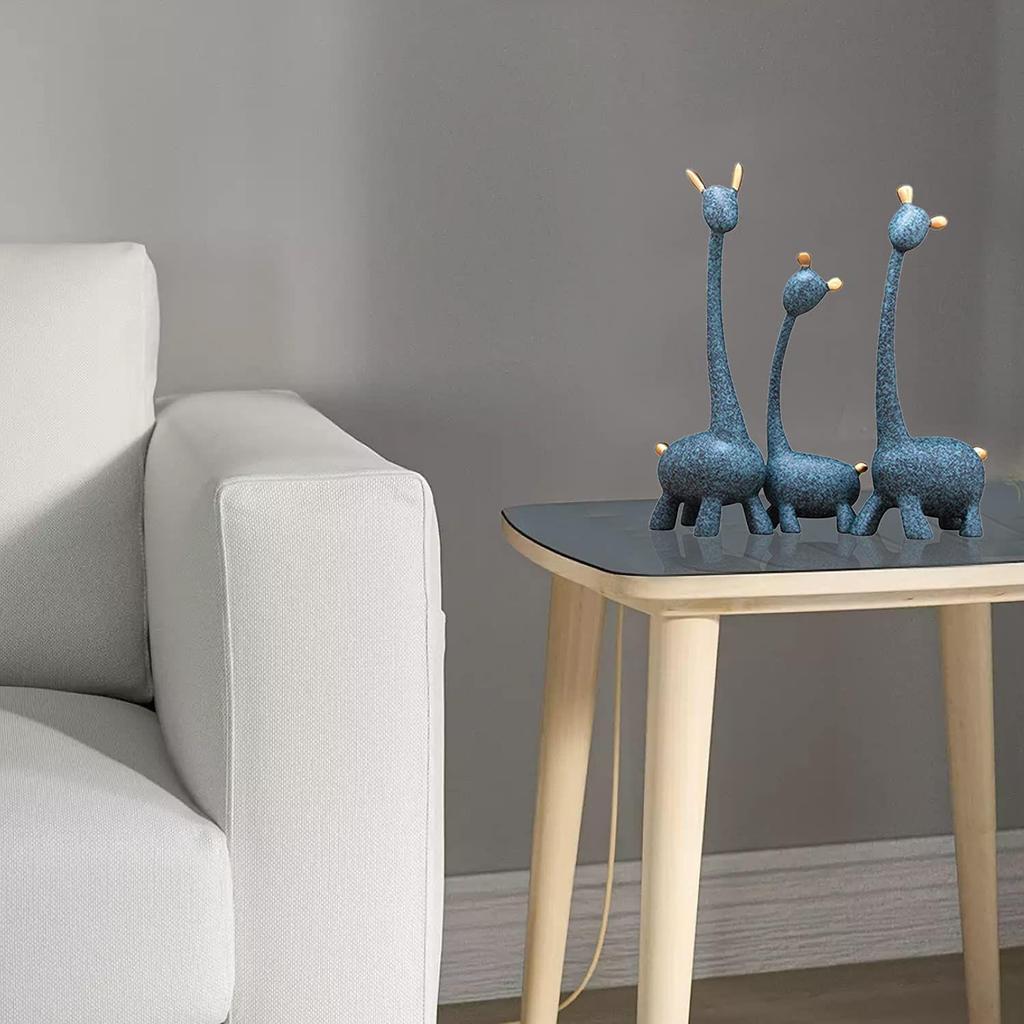 Скульптурная семья из трех статуй, скульптуры из смолы для украшения дома, аксессуары для статуэток, поделки, настольные украшения (Упаковка из 3 шт., синий цвет)