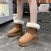 2024 New Platform Boots Women's Winter with Fleece Thickened Warm Cotton Boots Northeast Outdoor Non-slip Bread Cotton Shoes
