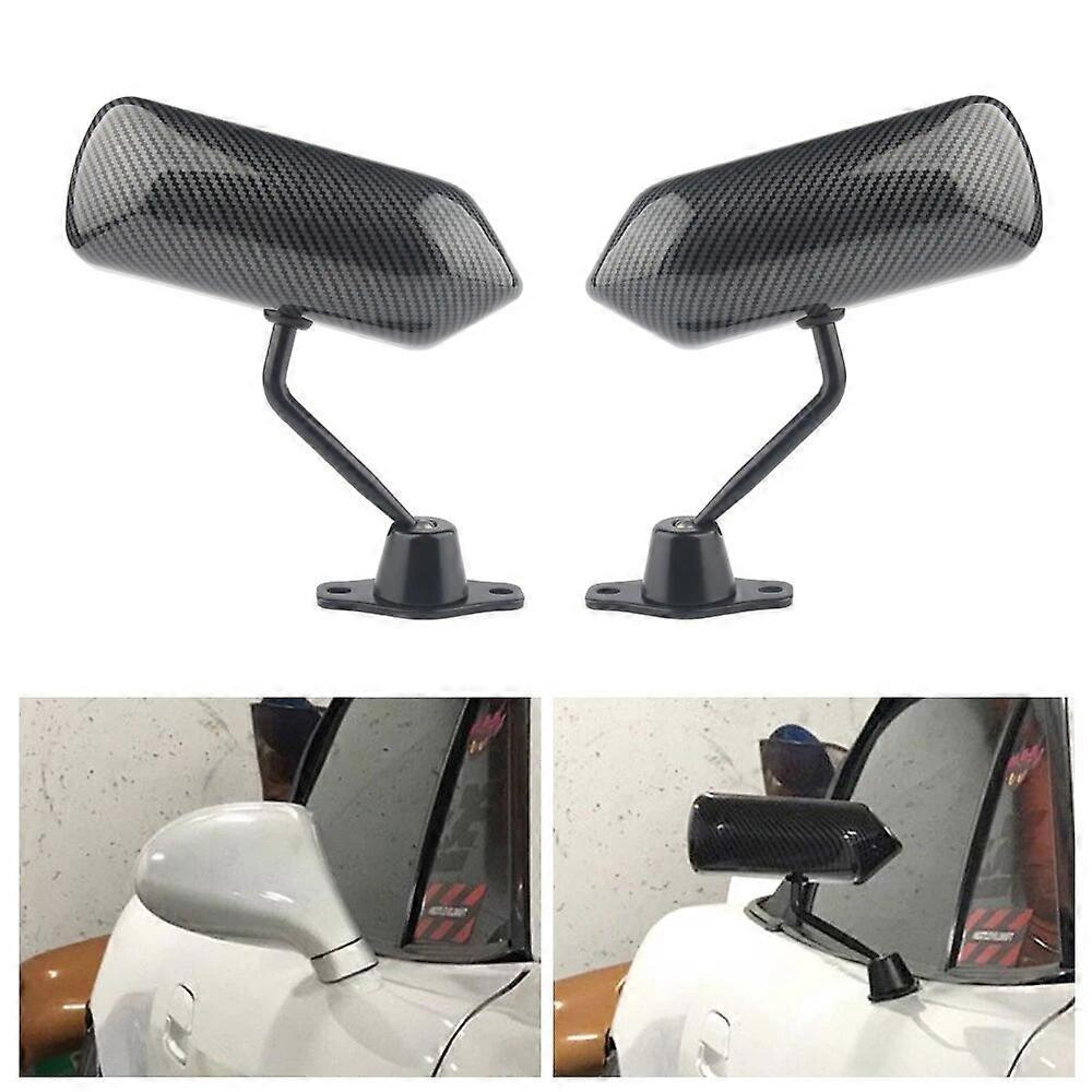 Universal F1 Style Car Rearview Mirror Carbon Fiber Autos Blue Rear View Mirror Carbon racing Side Glass Wide Angle Metal BrackeMotor Vehicle Mirrors