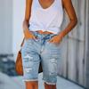 Европейские и американские женские вареные рваные хлопковые джинсовые шорты